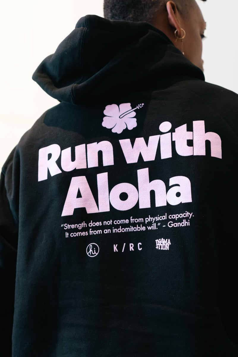 IN4MATION x KRC: ALOHA HOODIE BLACK AND PINK