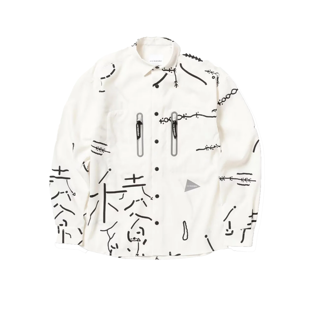 and wander Daijiro OHARA map key print shirt
