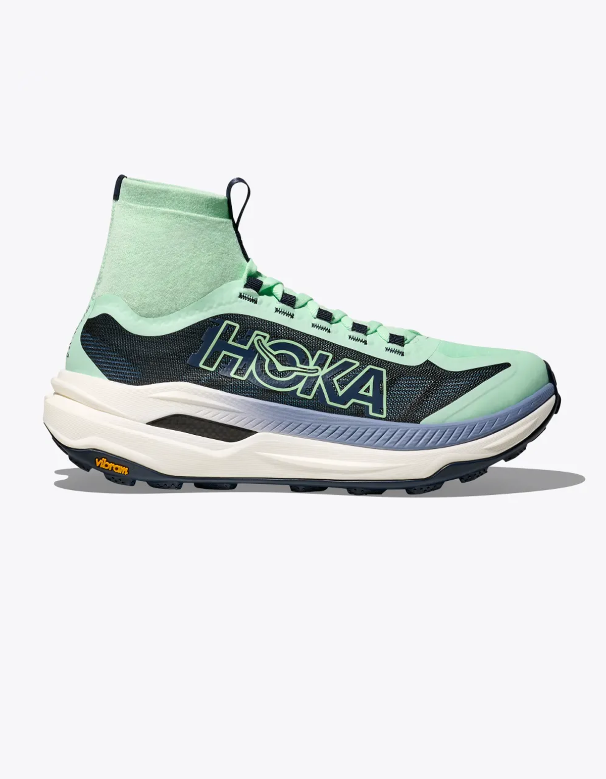 Hoka Tecton 3 Women mint flourite and varsity navy side view