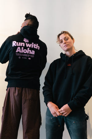 IN4MATION x KRC: ALOHA HOODIE BLACK AND PINK